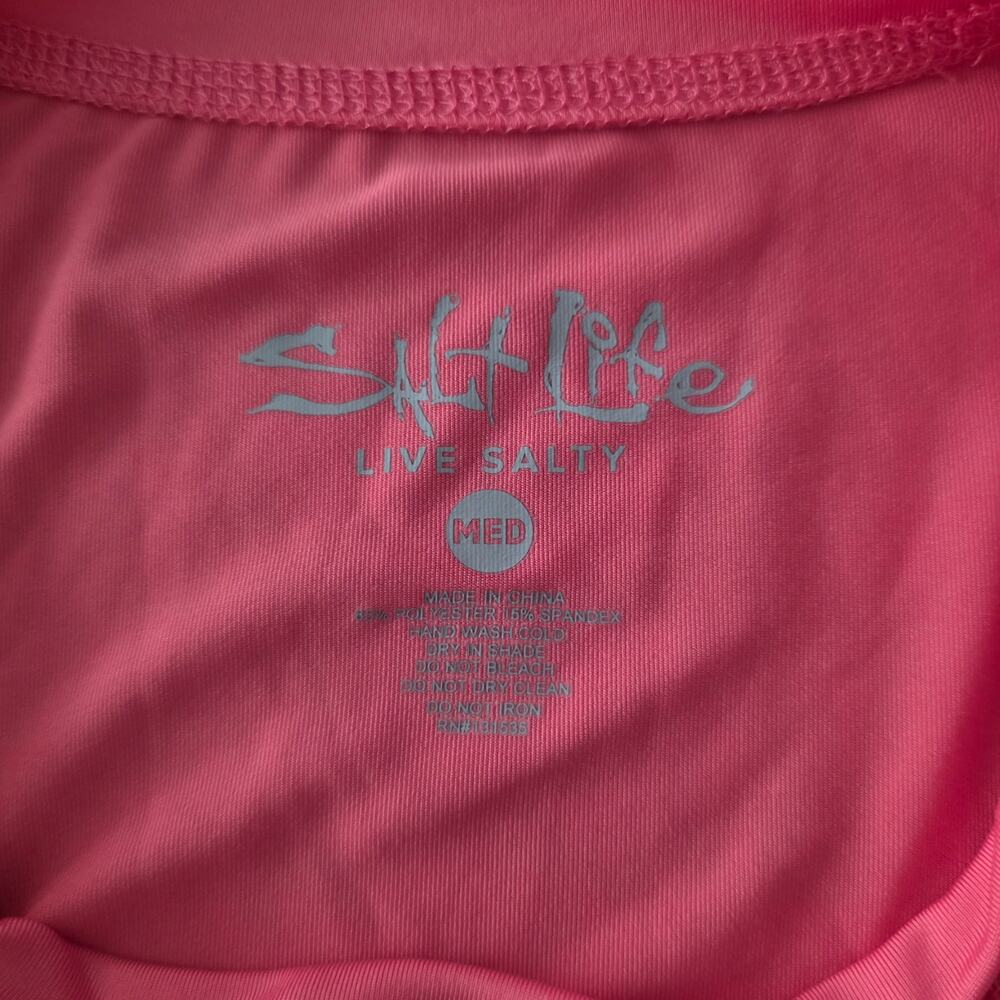 Salt Life "SLX" Pink Long-sleeved UPF 50 Sun Shirt Size Medium - Picture 6 of 10
